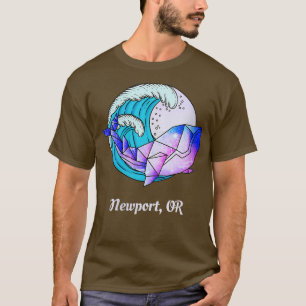 Womens Newport OR Japanese Paint Geometric Orca Ki T-Shirt