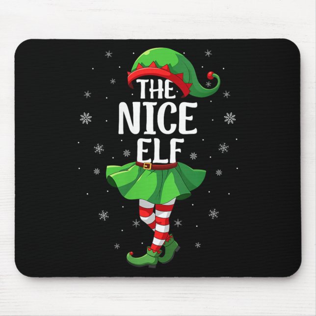 Womens Nice Elf Christmas Girls Women Elf Squad Xm Mouse Mat (Front)