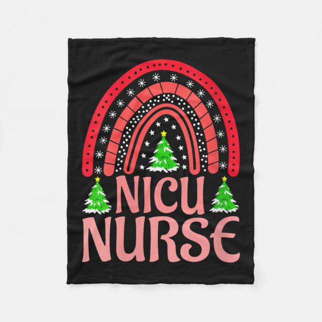Womens Nicu Nurse Christmas Crew Nurselife Nursing Fleece Blanket (Front)