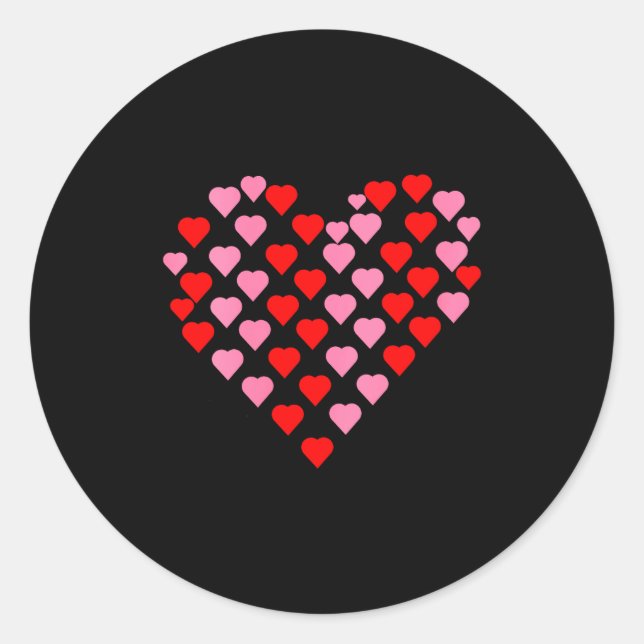 Women's Nk And Red Hearts Lovers Funny Valentine’s Classic Round Sticker (Front)