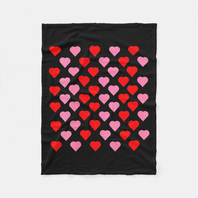Women's Nk And Red Hearts Lovers Funny Valentine’s Fleece Blanket (Front)