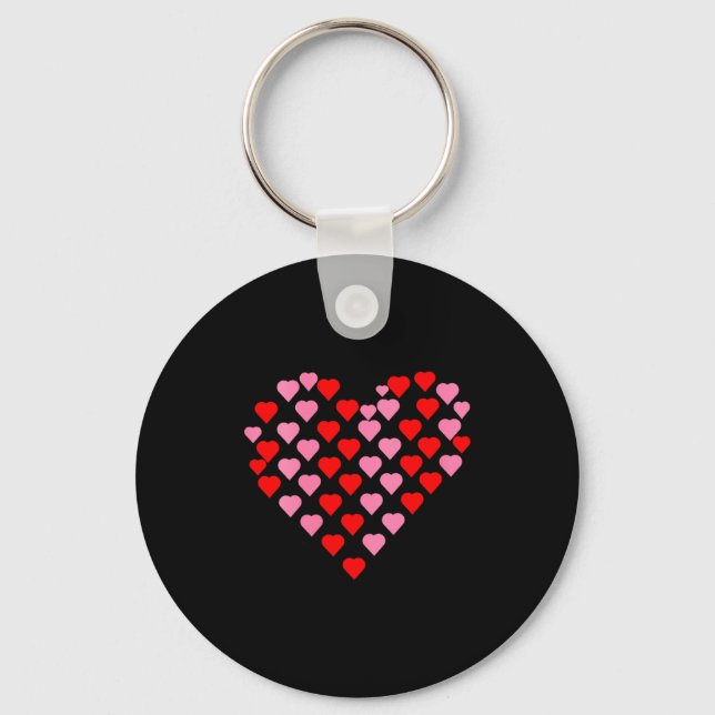 Women's Nk And Red Hearts Lovers Funny Valentine’s Key Ring (Front)