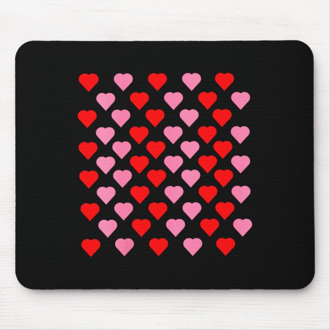 Women's Nk And Red Hearts Lovers Funny Valentine’s Mouse Mat (Front)
