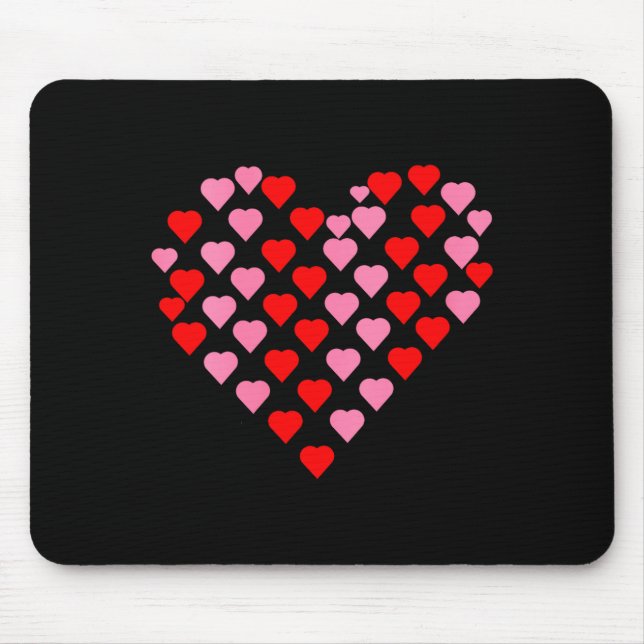 Women's Nk And Red Hearts Lovers Funny Valentine’s Mouse Mat (Front)