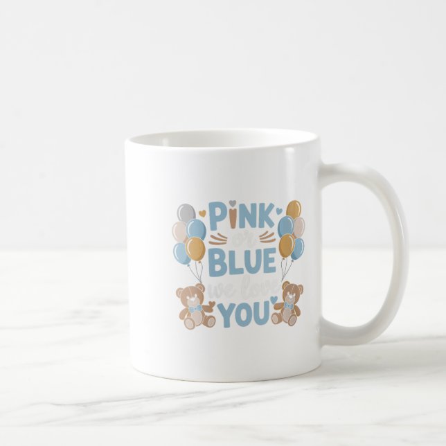 Womens Nk Or Blue We Love You, Pregnancy Gender Re Coffee Mug (Right)
