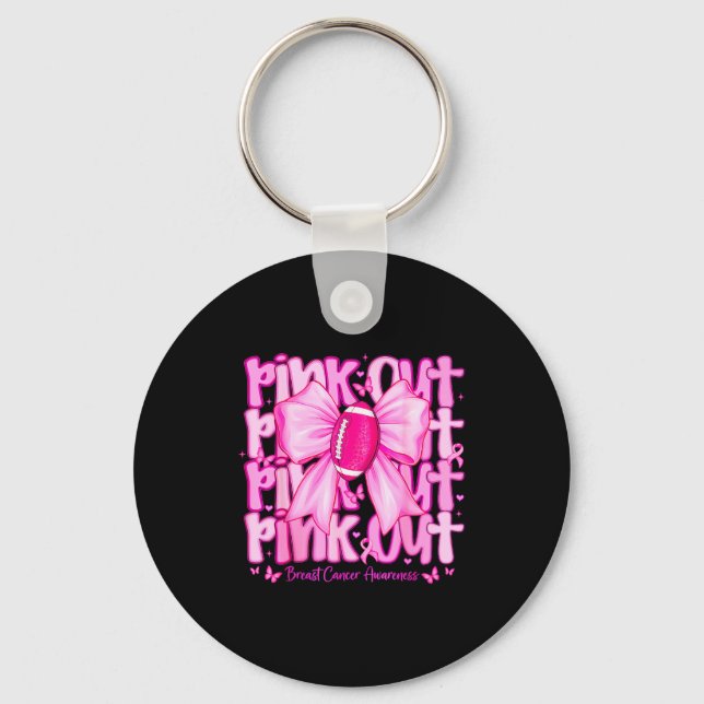 Womens Nk Out Football Tackle Breast Cancer Awaren Key Ring (Front)