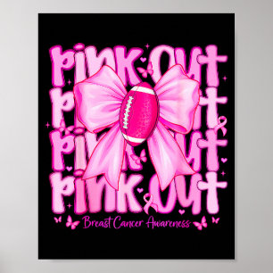 Womens Nk Out Football Tackle Breast Cancer Awaren Poster