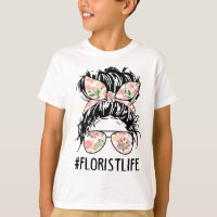 Womens Nn Messy Bun Florist Life Plant Flower Love
