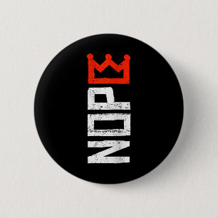 Womens No Kings Protest Sign Vertical Nope V-neck  6 Cm Round Badge