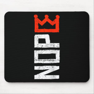 Womens No Kings Protest Sign Vertical Nope V-neck Mouse Mat