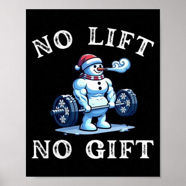 Womens No Lift No Gift Funny Workout Snowman Chris Poster (Front)