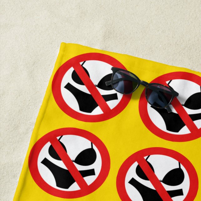 Women's, No Swimwear Allowed Sign Beach Towel (In Situ)