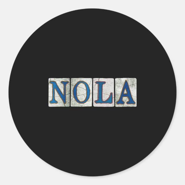 Womens Nola New Orleans Louisiana Street Tile V-ne Classic Round Sticker (Front)