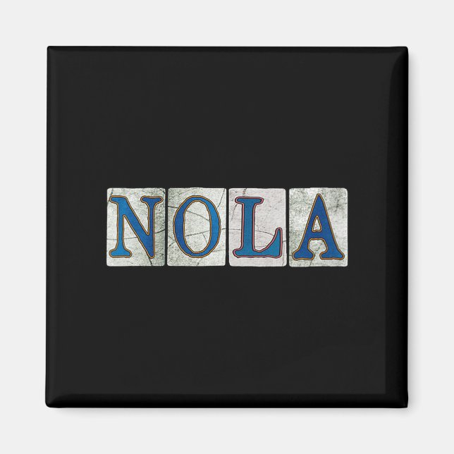 Womens Nola New Orleans Louisiana Street Tile V-ne Magnet (Front)