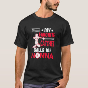 Womens Nonna Catcher Baseball Softball Grandma Dis T-Shirt