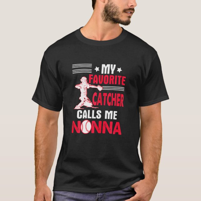 Womens Nonna Catcher Baseball Softball Grandma Dis T-Shirt (Front)