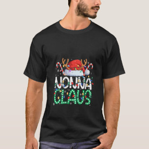 Womens Nonna Claus Christmas Lights Pajama Family  T-Shirt