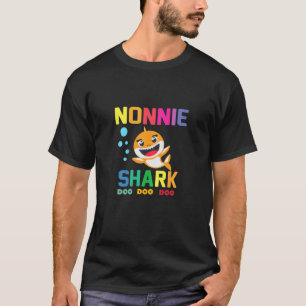 Womens Nonnie Of The Baby Shark Birthday Nonnie Sh T-Shirt