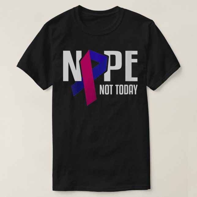 Womens Nope Not Today Thyroid Cancer Teal Pink Blu T-Shirt (Design Front)