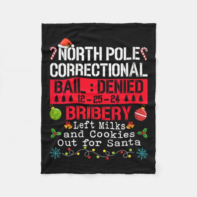 Womens North Pole Correctional Bribery Left Milk C Fleece Blanket (Front)