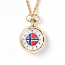 Women's Norway Flag Wraparound Gold Watch