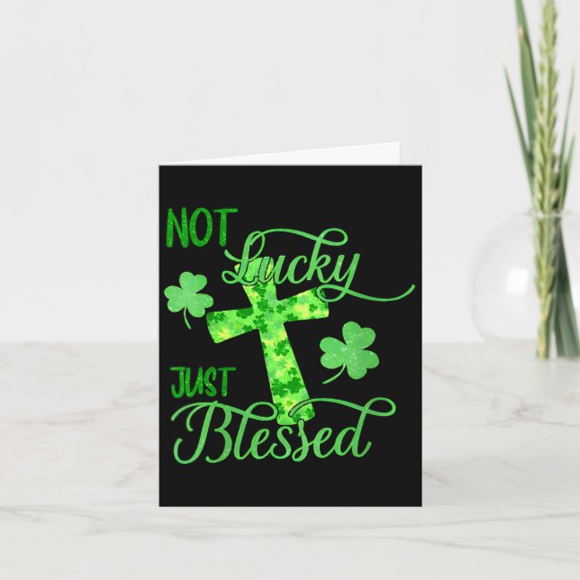 Women's not lucky just blessed st patrick's day  card (Front)