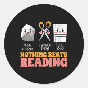 Womens Nothing Beats Reading Book Librarian Across Classic Round Sticker
