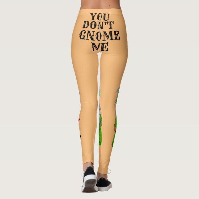 Women's Novelty Christmas YOU DON'T GNOME ME  Leggings (Back)