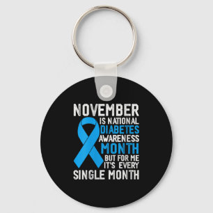 Womens November Is National Diabetes Awareness Mon Key Ring