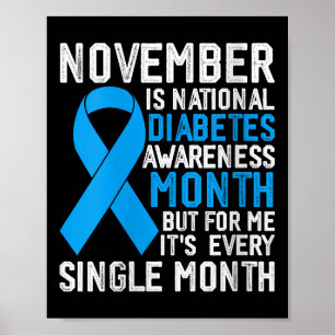 Womens November Is National Diabetes Awareness Mon Poster