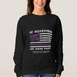 Womens November We Wear Purple Prematurity Awarene Sweatshirt