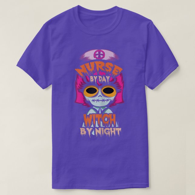 Womens Nurse By Day Witch By Night Women's Tee Fun (Design Front)