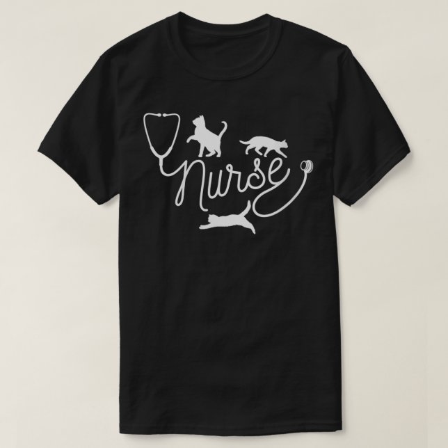 Womens Nurse Cat Mum  RN Nurse and Cat Lovers VNec T-Shirt (Design Front)