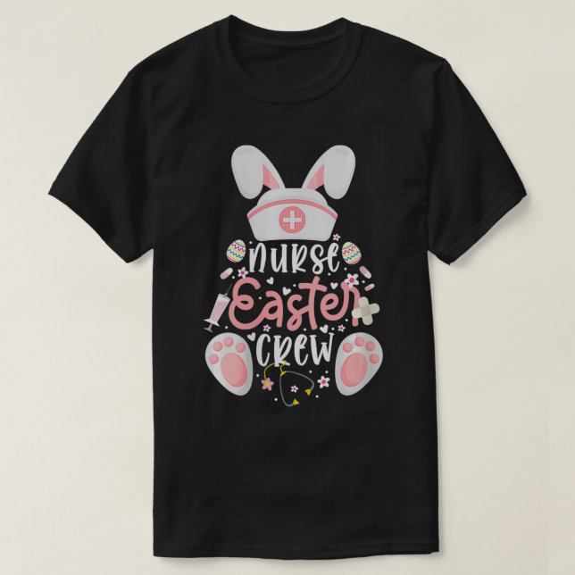 Womens Nurse Easter Day Crew Outfit Bunny Nurse Bu T-Shirt (Design Front)
