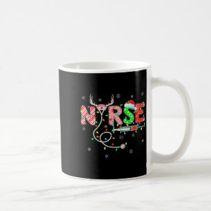 Womens Nursing Stethoscope Reindeer Nurse Hat Funn Coffee Mug