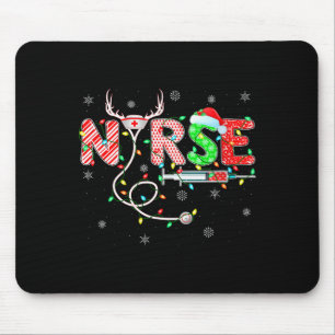 Womens Nursing Stethoscope Reindeer Nurse Hat Funn Mouse Mat