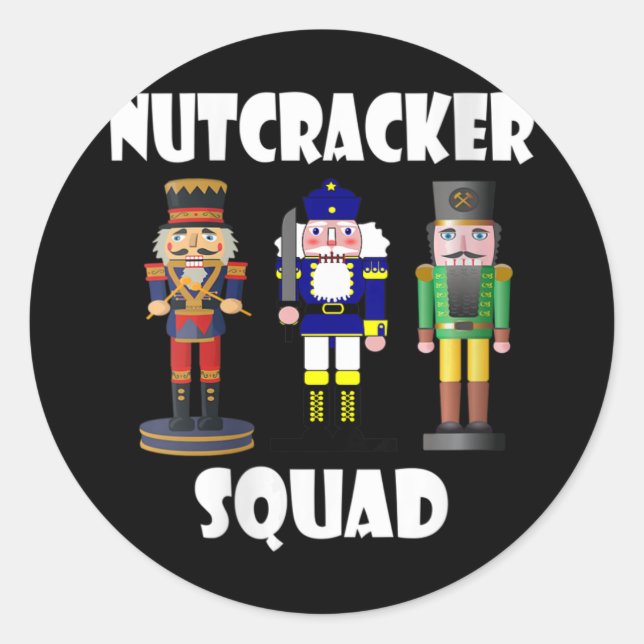 Womens Nutcracker Squad Christmas Ballet V-neck  Classic Round Sticker (Front)