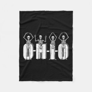 Womens O-h-i-o State Skeletons Funny Ohio Vintage  Fleece Blanket
