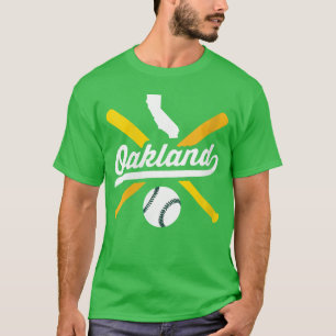 Womens Oakland Baseball Vintage California Pride L T-Shirt