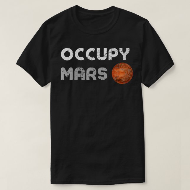 Womens Occupy Mars Astronomy Space Explorer Rocket T-Shirt (Design Front)