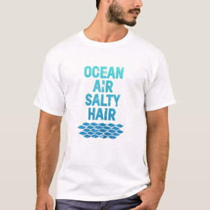 Womens Ocean Air Salty Hair Summer Beach Waves T-Shirt