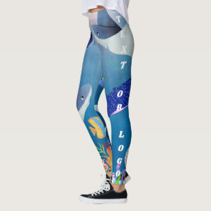 Women's Ocean Manta Tropical Underwater Stingray Leggings
