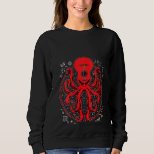 Womens Octopus Guitar T Music Kraken Electric Bass Sweatshirt