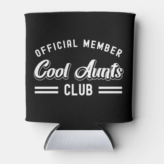 Womens Official Member Cool Aunts Club Can Cooler (Front)