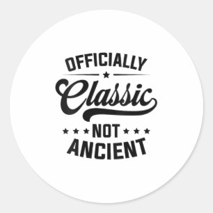 Womens Officially Clic, Not Ancient V-neck Classic Round Sticker