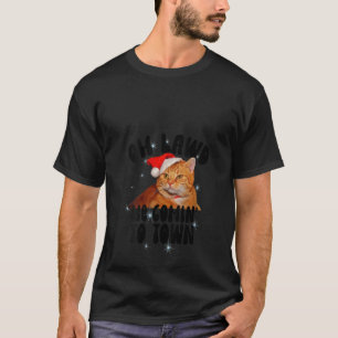 Womens Oh Lawd He Comin' Chonk Christmas Cat Meme  T-Shirt