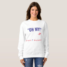 Women's "Oh My!" Sweatshirt Red & Blue Text