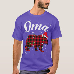Womens Oma Bear Shirt Christmas Red Plaid Family M