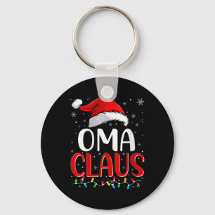 Womens Oma Claus Christmas Lights Matching Family Key Ring