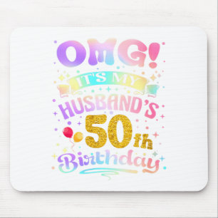 Womens omg husband's 50th birthday happy 50 years mouse mat